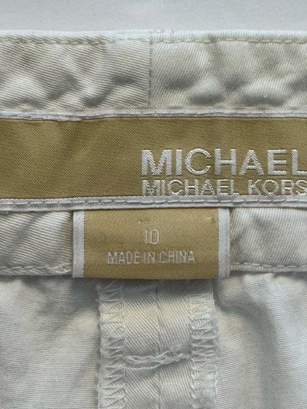 Michael Kors Cream Cotton Blend Flare Pants Women's Size 10 Minimalist Resort